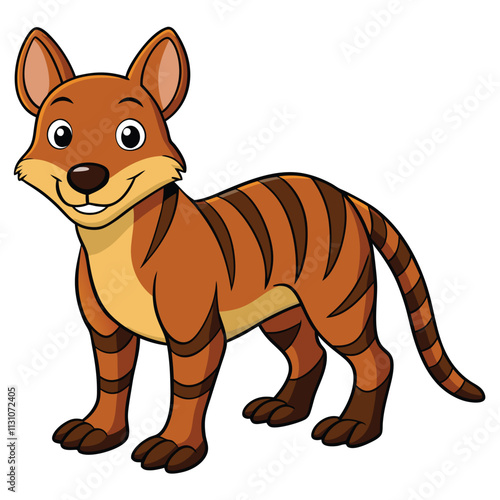 Tasmanian tiger Flat vector illustration style on white background photo