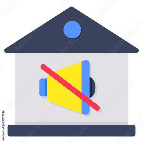 A colored design icon of house speaker off