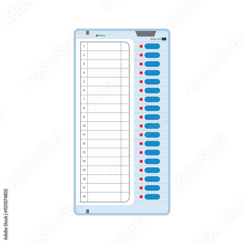 Electronic voting machine flat vector design isolated on white background