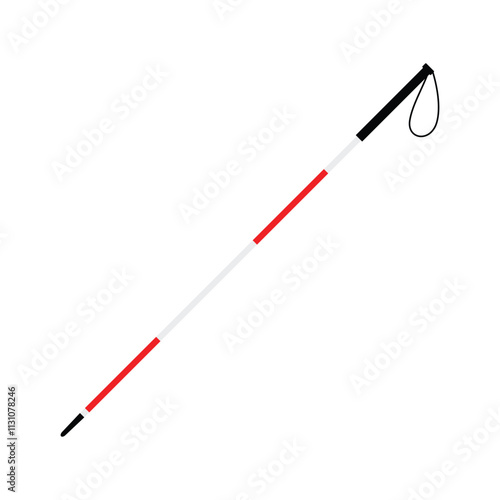 Walking stick for blind people flat vector design isolated on white background