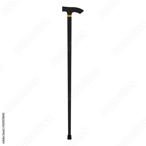 Walking stick simple flat design isolated on white background