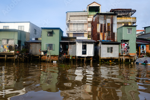 Houses on the Mekong River in Can Tho, Vietnam