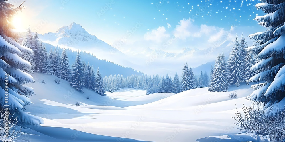Obraz premium Scenic winter setting with a stunning snowy landscape perfect for a copy space image