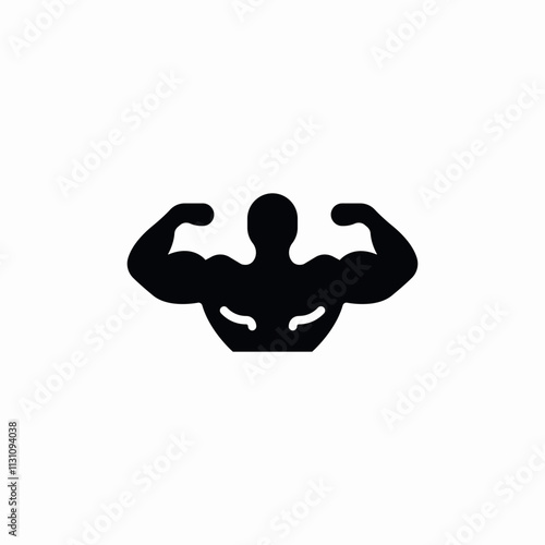 bodybuilder sportsman body icon sign vector
