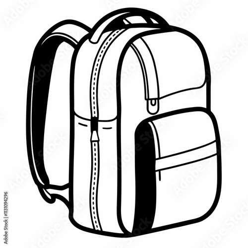 Minimalist line art of a backpack, perfect for travel, adventure, and lifestyle-themed designs.

