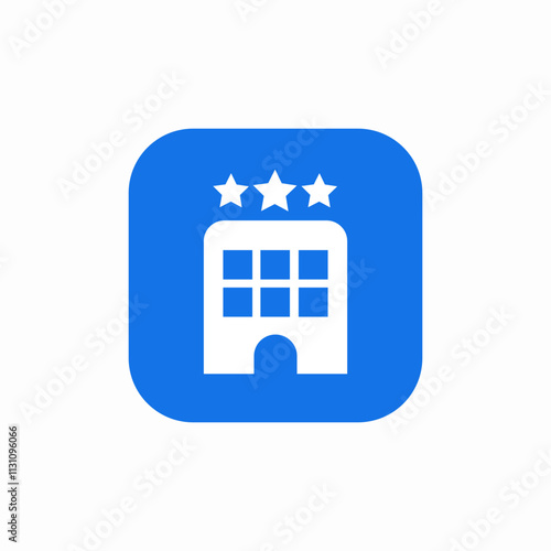 three stars hotel icon sign vector