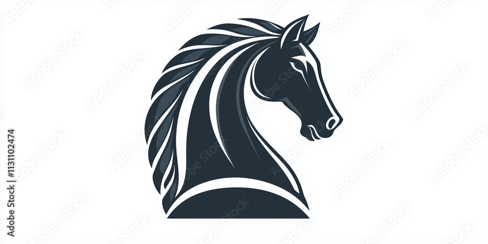 Fototapeta premium Elegant Chess Knight Collection - Modern Horse Head Icons in Minimalist Style