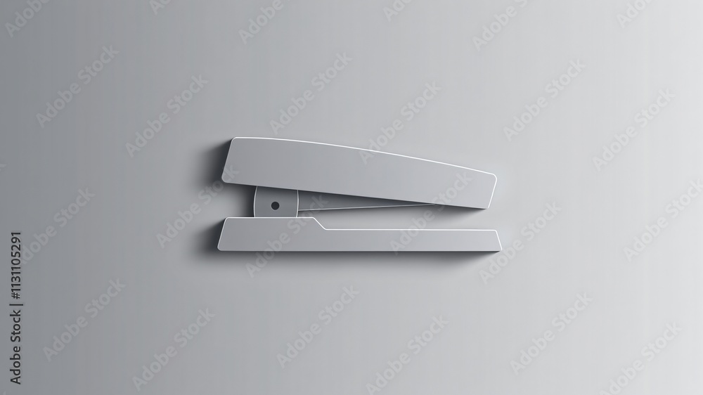 Elegant minimalist stapler design on a soft gray background showcasing modern office supplies aesthetics Elegant minimalist stapler design on a soft gray background showcasing modern office supplies aesthetics