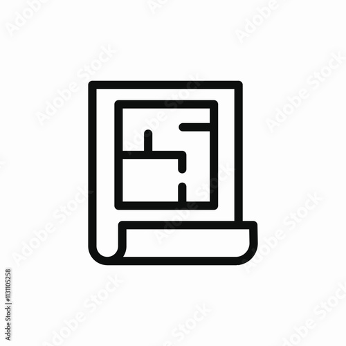 construction plan icon sign vector