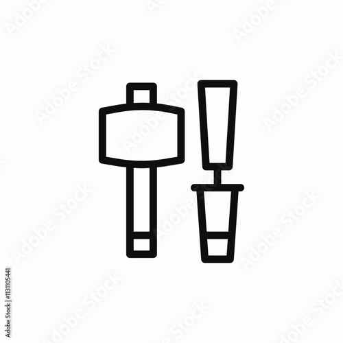 hammer chisel icon sign vector