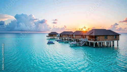 Maldives, blue ocean, heat, free space for text