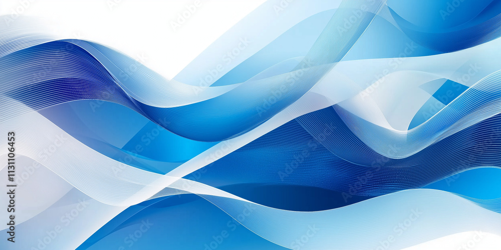 Obraz premium Beautiful vector abstract blue background with waves