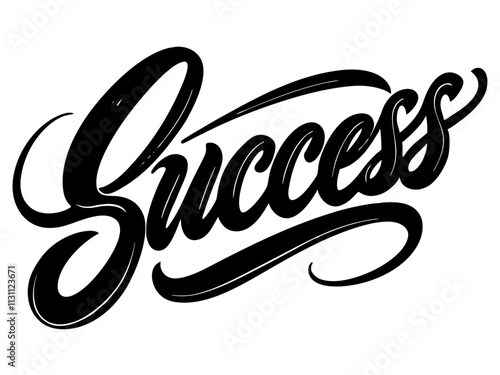 Success typography design featuring bold lettering, strong contrasts, and an inspiring, motivating message

 photo