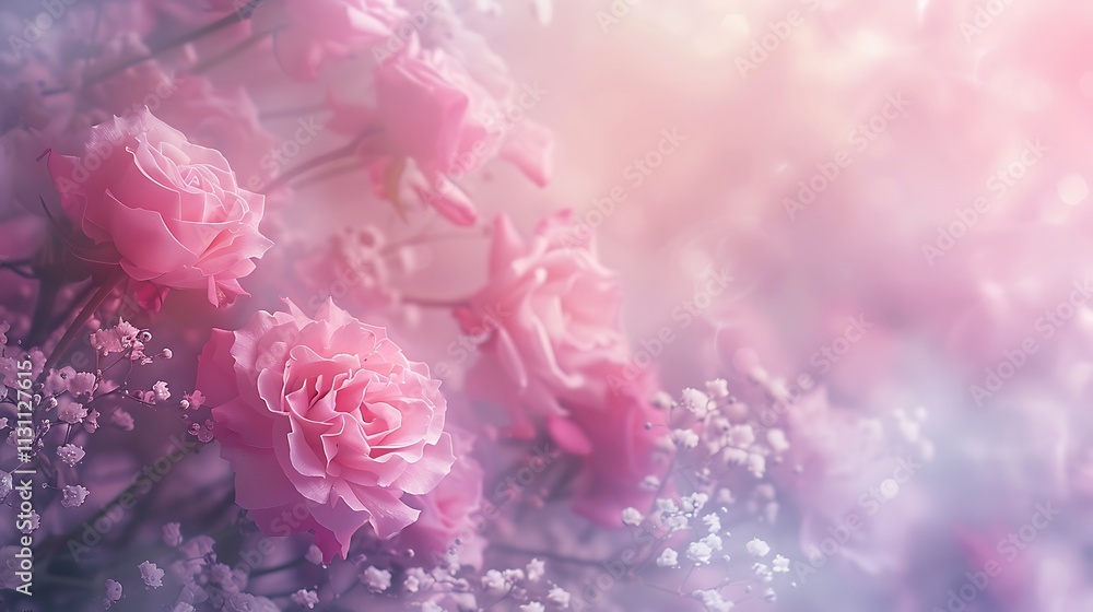 Obraz premium Exquisite Floral Arrangement: A Symphony of Roses and Blooms in Captivating Colors