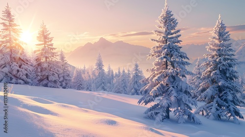 Wallpaper Mural Winter Wonderland: Snowy Pine Branches, Pinecones, and Twinkling Lights Capturing Seasonal Magic Torontodigital.ca