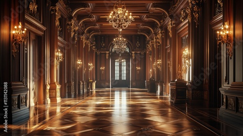 Wallpaper Mural Grand Palace Hallway: Opulent Interior Architecture Torontodigital.ca