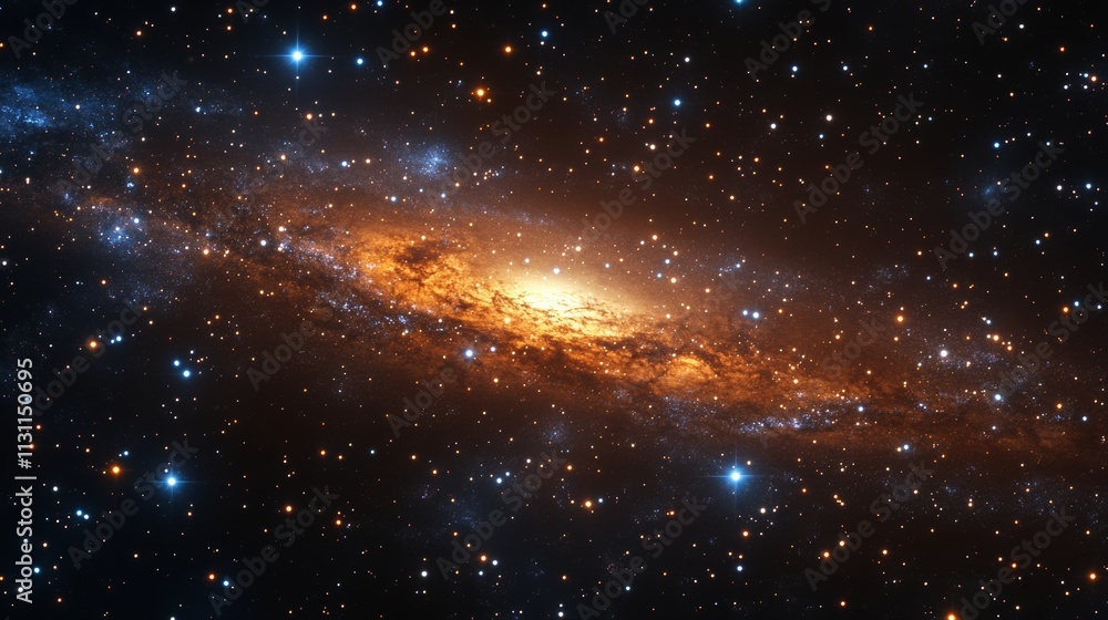 Fototapeta premium Galaxy background with sparkling stars and rich color gradients, creating a sense of depth