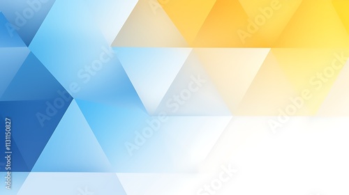 Abstract geometric pattern with blue and yellow triangles.