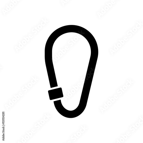 Carabiner icon Isolated flat vector in outline