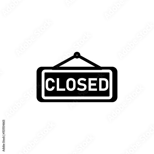 Closed sign icon Isolated flat vector in outline