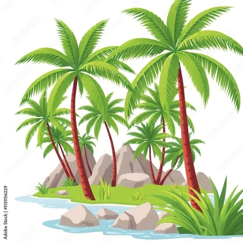 Obraz premium tropical island with palm trees