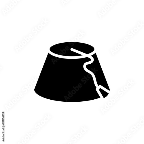 Fez hat icon Isolated flat vector in outline