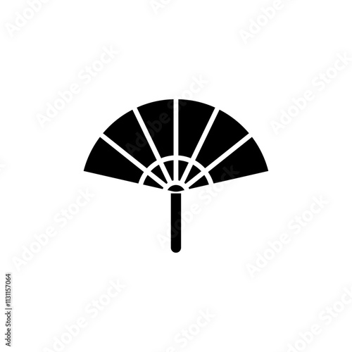 Hand fan icon Isolated flat vector in outline