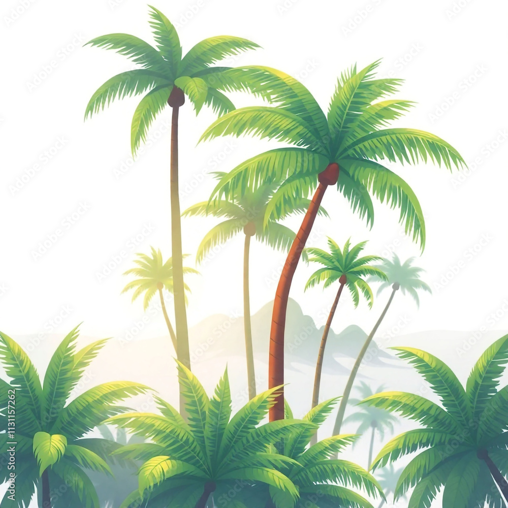 Fototapeta premium tropical island with palm trees