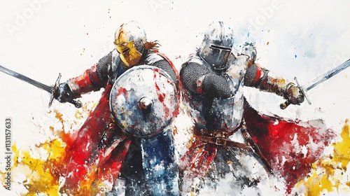 Clash of Knights: A Medieval Battle Scene