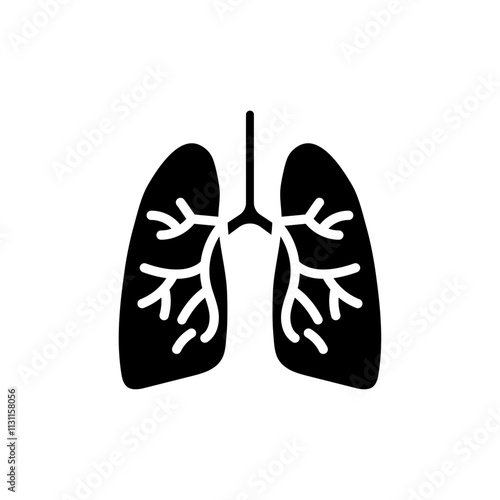 Lung icon Isolated flat vector in outline