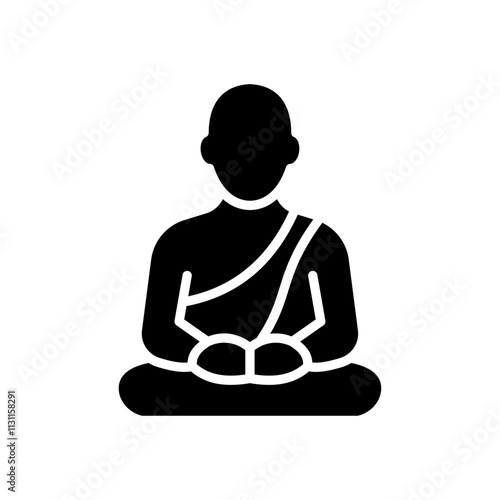 Monk icon Isolated flat vector in outline