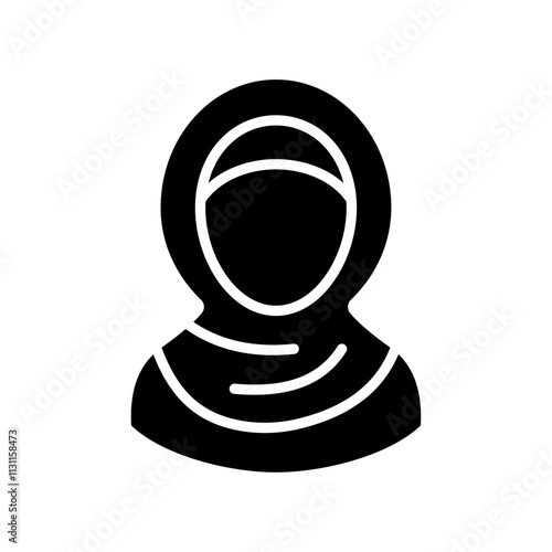Muslim woman icon Isolated flat vector in outline