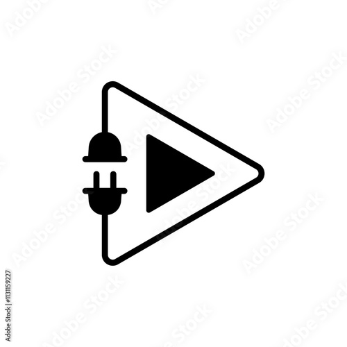 Plug and play icon Isolated flat vector in outline