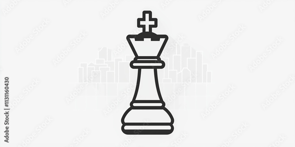 Fototapeta premium Chess Queen Icon Set - Modern Minimalist Game Piece Collection
