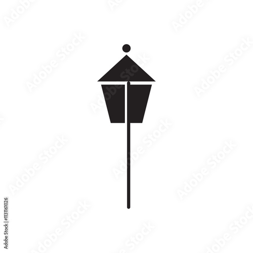 Street lamp icon Isolated flat vector in outline