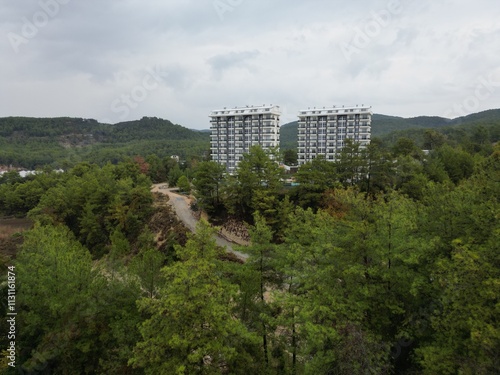 Wallpaper Mural residential multi-storey complexes in the forest nature Torontodigital.ca