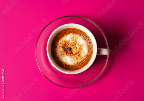 Inviting Cup Of Freshly Brewed Espresso With Creamy Froth On A Warm-Toned Background photo