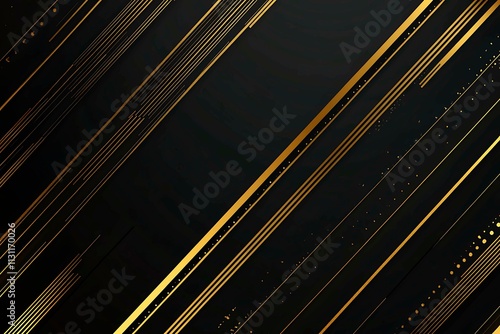 Abstract dark geometric background featuring glowing golden lines and sparkles, creating a modern, futuristic, and elegant design.