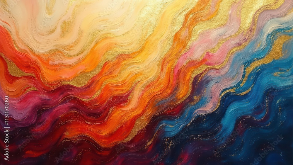 Fototapeta premium Abstract glitter streaks. Irrescent beam patterns interspersed with digital sparkle overlays, set against a fluctuating gradient background