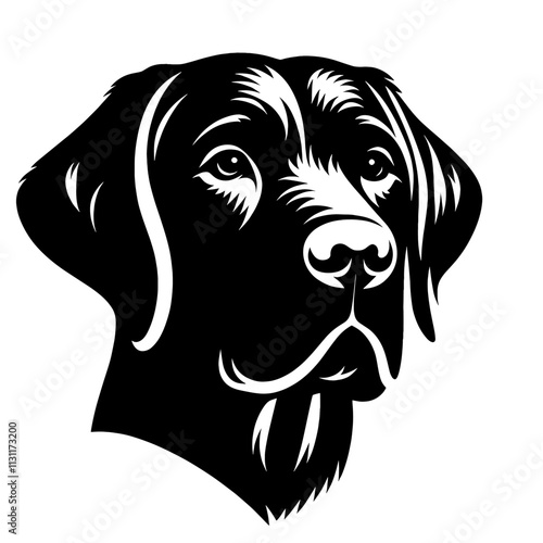 Black Labrador head silhouette.