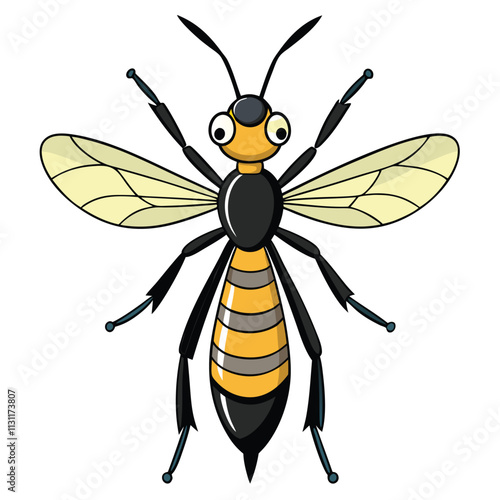 Wasps flat design, animal vector design