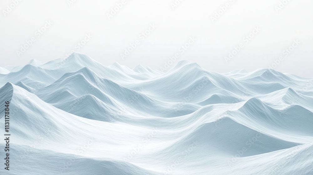 Obraz premium Snow landscape on white background