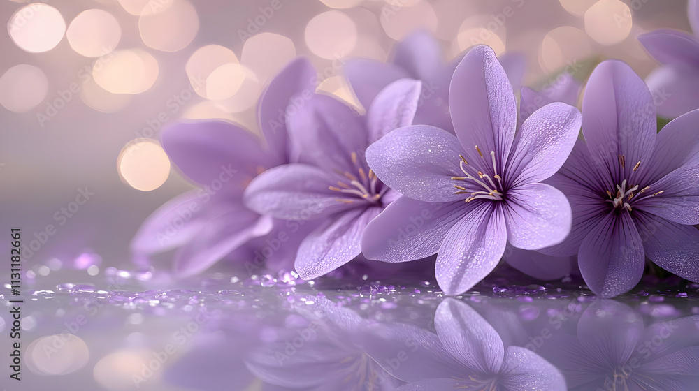 Obraz premium Glossy Lavender Background with Soft Reflections for Feminine Empowerment and Leadership Concept