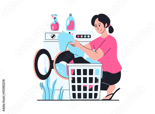 Illustration of an Pick Up Clothes