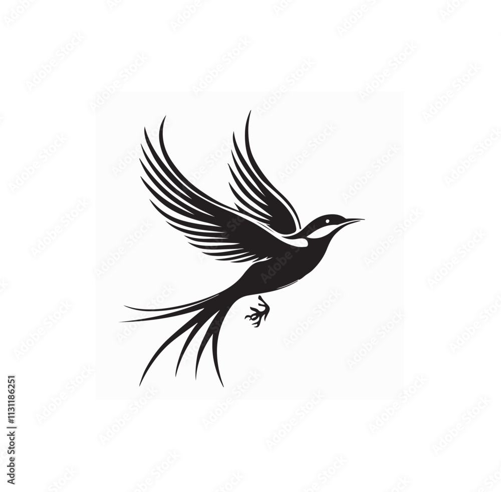 Fototapeta premium Flying swallow bird logo Vintage business design template vector illustration