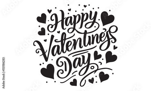 Happy Valentines Day typography vector illustration. Romantic Template design for celebrating valentine's Day on 14 February. Wallpaper, flyer, poster, sticker, banner, card, T-shart.