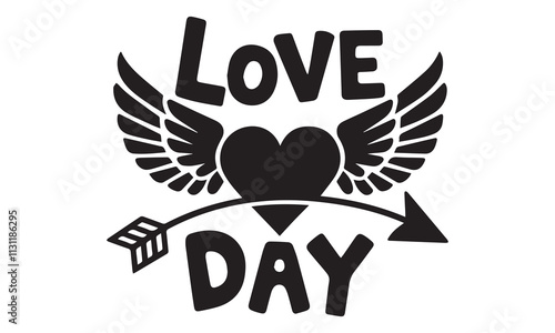 Happy Valentines Day typography vector illustration. Romantic Template design for celebrating valentine's Day on 14 February. Wallpaper, flyer, poster, sticker, banner, card, T-shart.