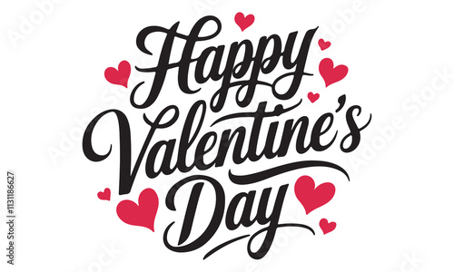 Happy Valentines Day typography vector illustration. Romantic Template design for celebrating valentine's Day on 14 February. Wallpaper, flyer, poster, sticker, banner, card, T-shart.