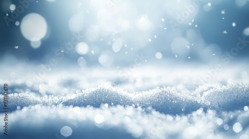 Wallpaper Mural Winter snow background with snowdrifts, with beautiful light and snow flakes on the blue sky, beautiful bokeh circles, banner format, copy space. Torontodigital.ca