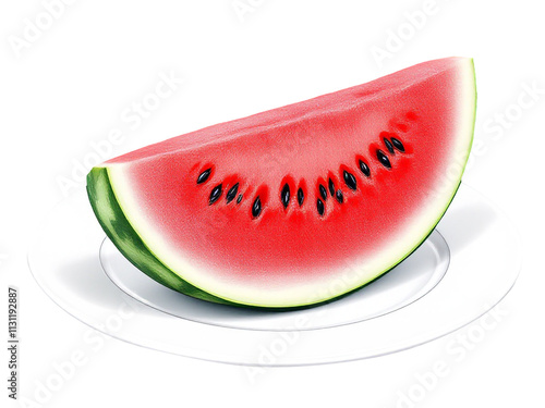 Watermelon slice isolated on Transparent background